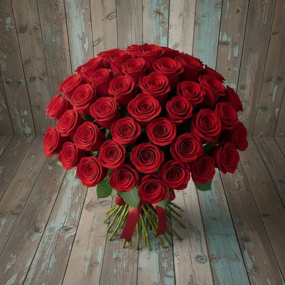 Букет 55 Красных роз Фридом в Шараповой Охоте