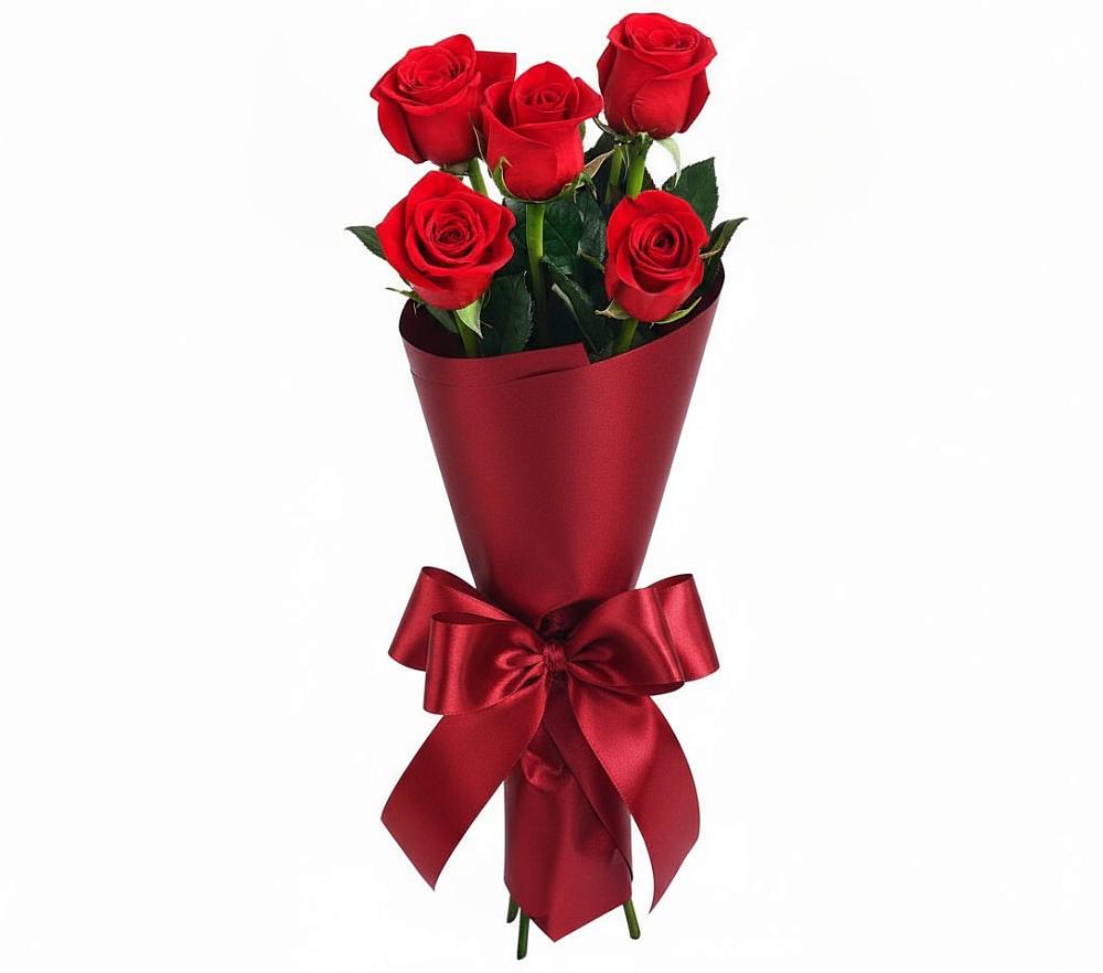 Букет 5 Красных роз Эдлесс Лав в Шараповой Охоте