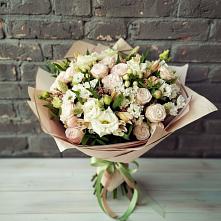 Букет цветов из:  Альстромерии, Розы и Хризантемы #REPLACE_PRED# Шараповой Охоте