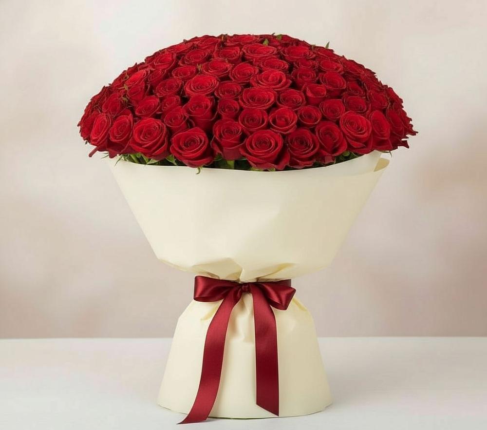 Букет 101 Красная роза Милано в Шараповой Охоте