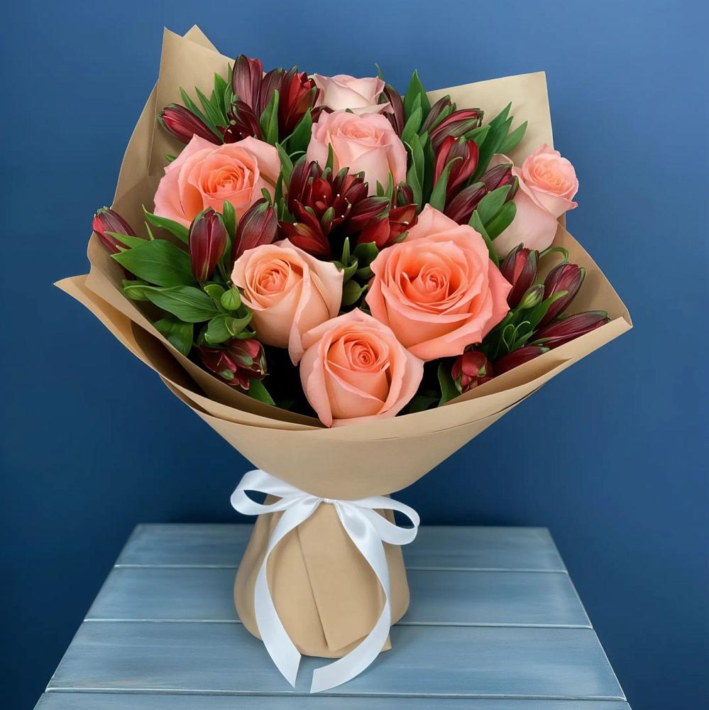 Букет цветов из: Розы и Альстромерии в Шараповой Охоте