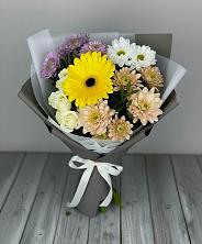 Букет цветов из:  Розы, Герберы и Хризантемы в Шараповой Охоте