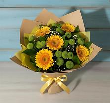 Букет цветов из:  Герберы и Хризантемы в Шараповой Охоте