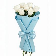 Букет 7 белых роз Проуд в Шараповой Охоте