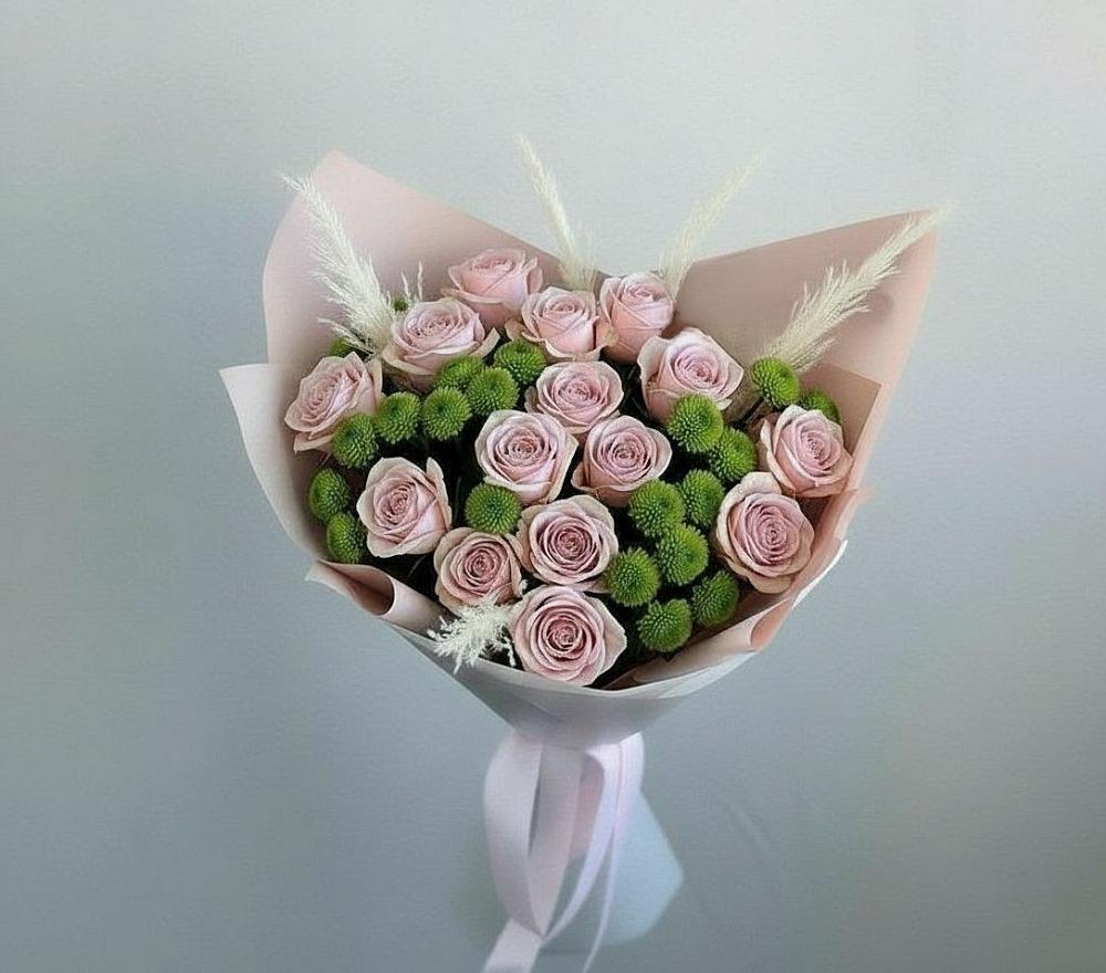 Букет цветов из: Розы и Хризантемы в Шараповой Охоте