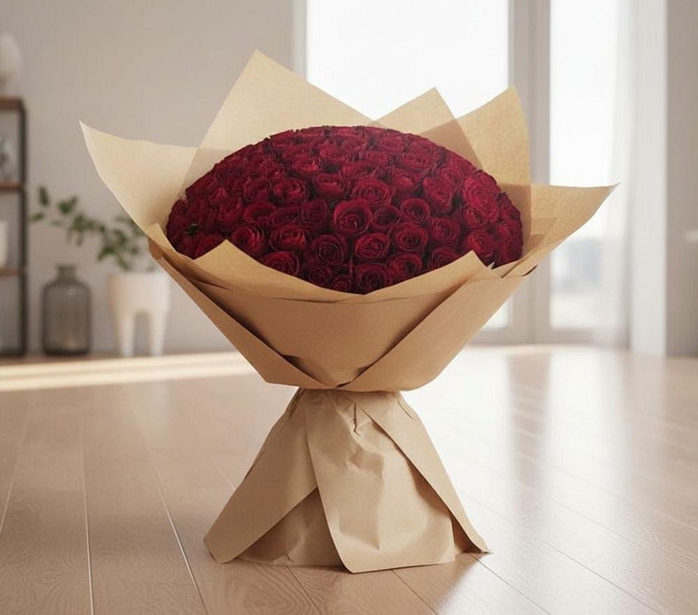 Букет 101 Красная роза в Шараповой Охоте